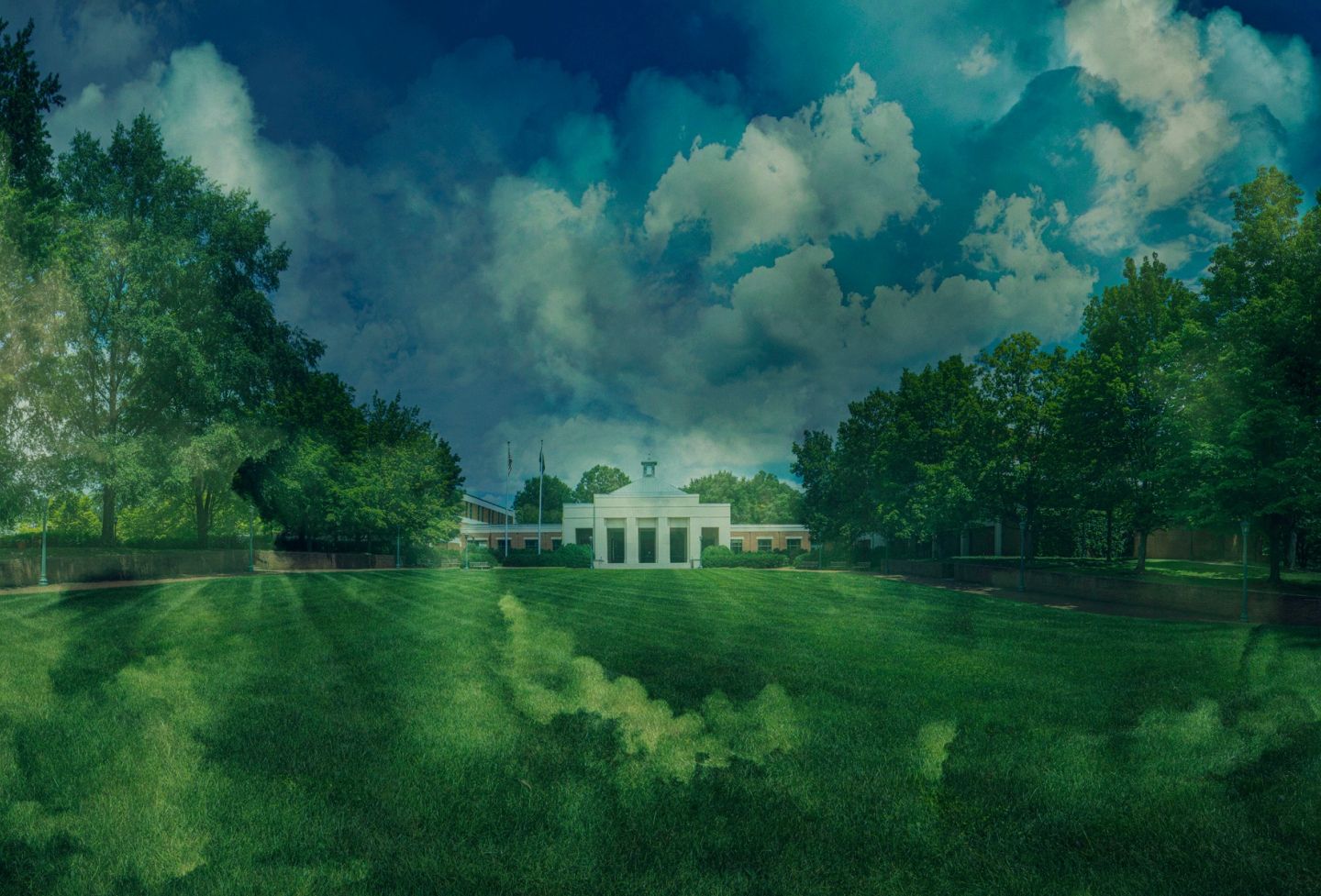 UVA Law School image with clouds overlaid