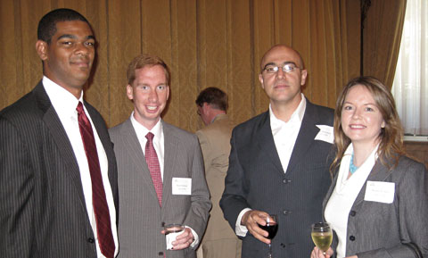 From Left: Tillman Breckenridge ’01, Ryan Hartman ’05, Babak Djourabchi ’01, and Monica Welt ‘01