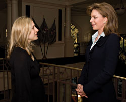 Sali Rakower ’99 and Her Majesty Queen Noor of Jordan at West Point before the Queen’s address on the importance of the rule of law in securing international peace.