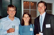 (from left) Brian Cox ’98, Meg Gibbs Cox ’96, and Mark Kutny ’00. 