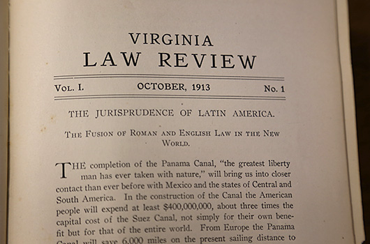 The first article published by the Virginia Law
Review, The Jurisprudence of Latin America.