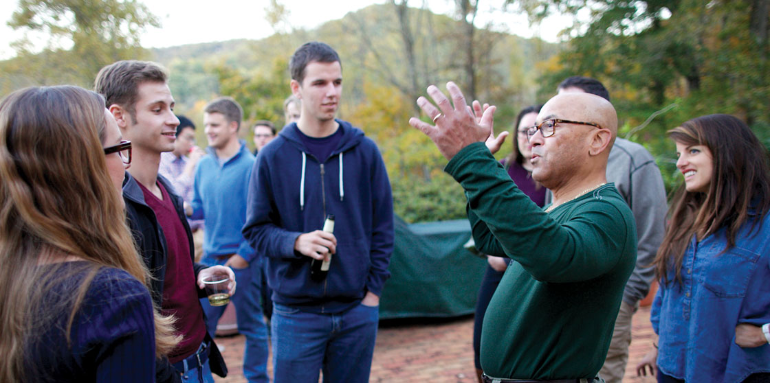 Professor Alex Johnson and students