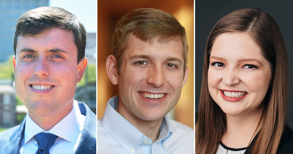 Michael Corcoran ’17, Henry Dickman ’20 and Mariette Peltier ’20
