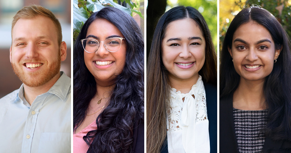 Scott Chamberlain ’23, Ruby Cherian ’23, Sydney Merritt ’24 and Taleena Nadkarni ’24