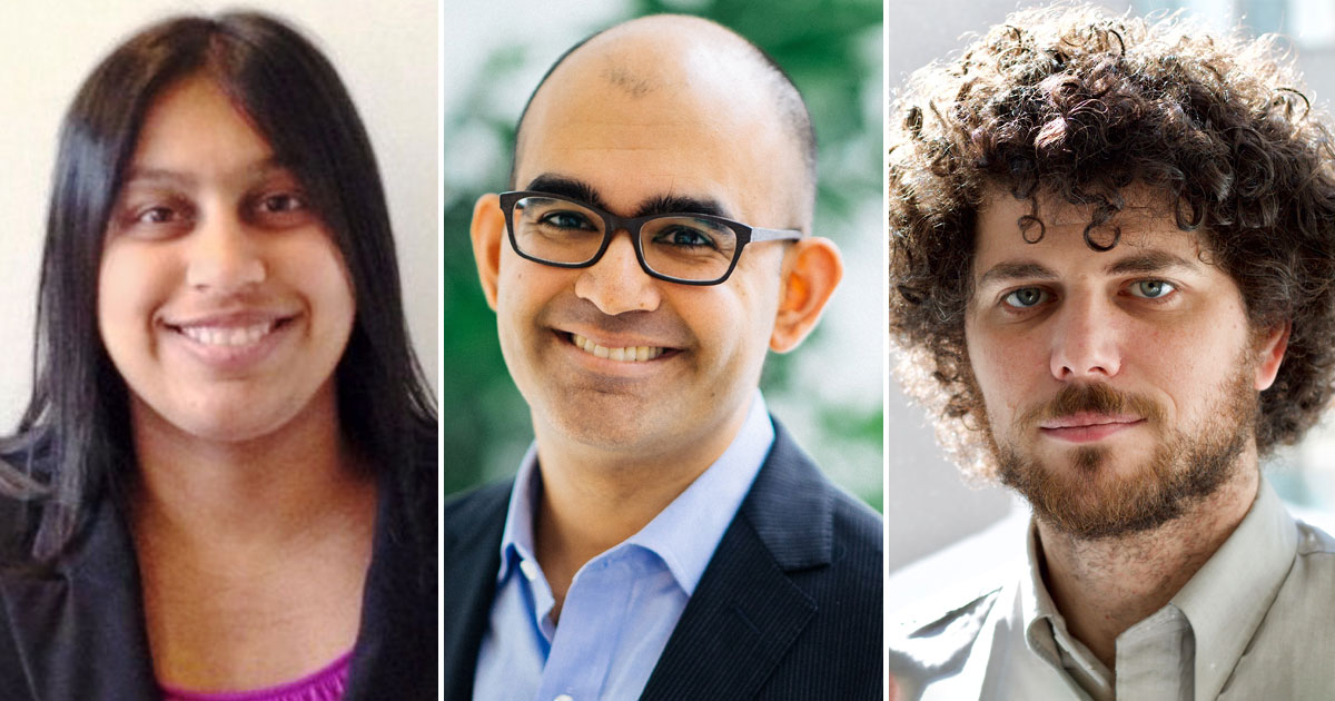 Sejal Jhaveri ’15, Nitin Shah ’09 and Thomas Silverstein ’13