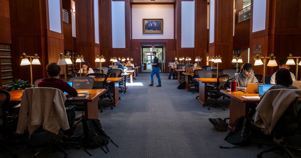 Students in library