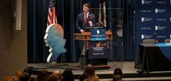 Gov. Youngkin speaks at an event held at the Law School.