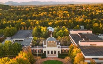 Aerial image of the law school