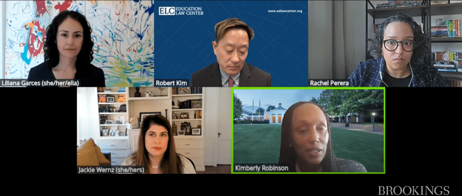 Screen shot of participants in Brookings Institution event