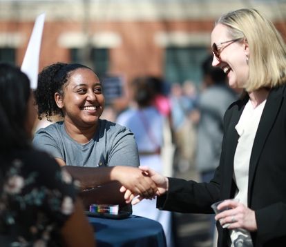 Leslie Kendrick at the admitted students open house