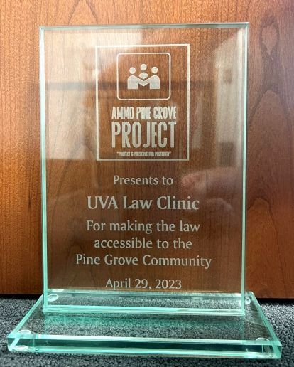 AMMD Pine Grove Project plaque