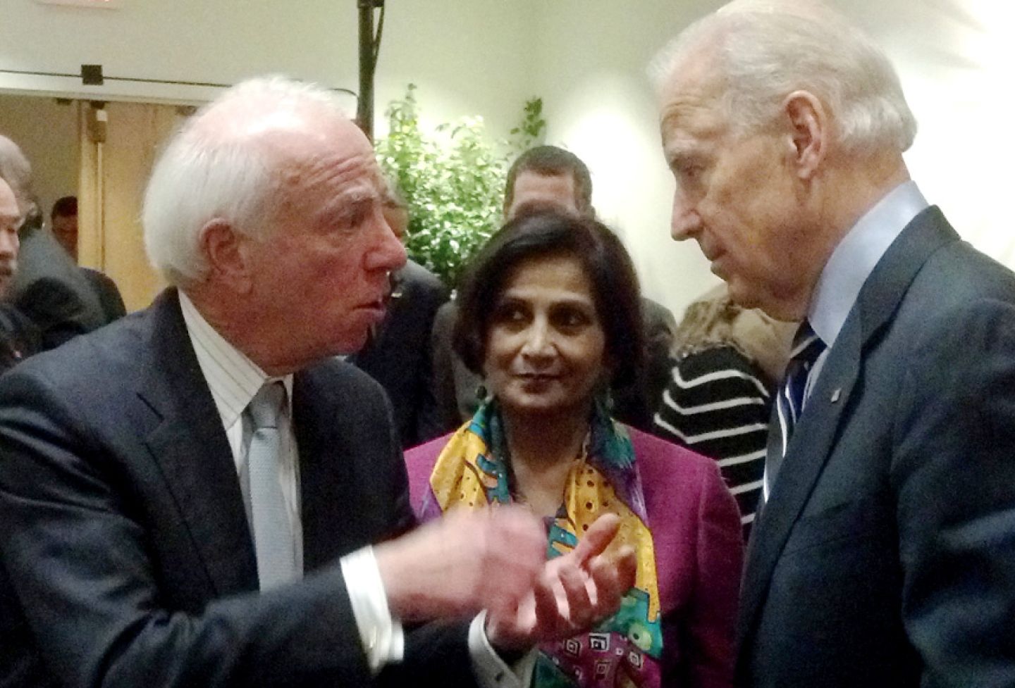 Professor Richard Bonnie takes part in a roundtable discussion on gun violence and possible reforms with Vice President Joe Biden in 2013, spurred by the Sandy Hook shooting. 