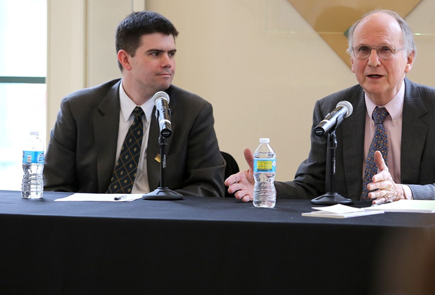 William & Mary law professor Tom McSweeney and UVA Law professor A. E. Dick Howard