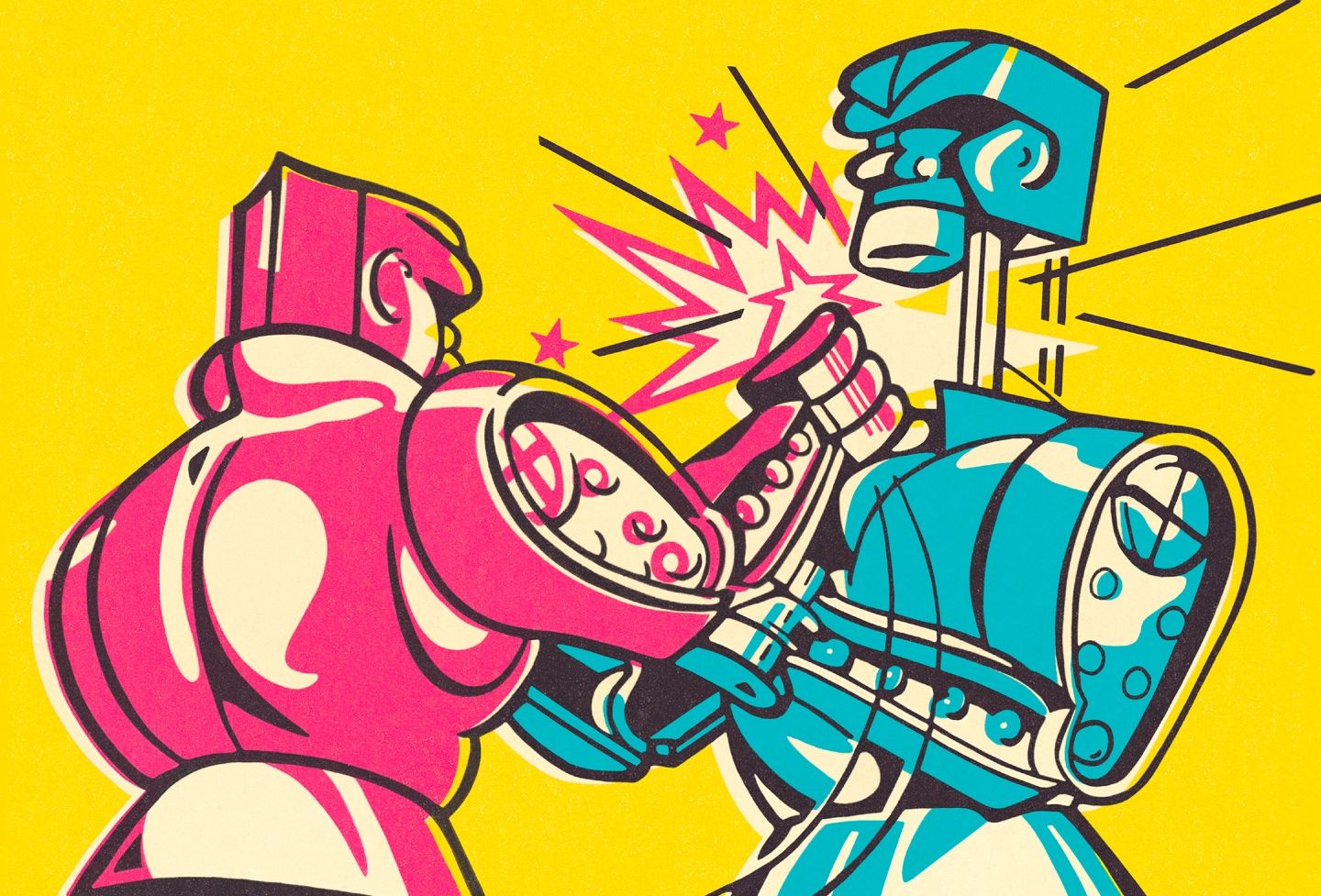 Robots fighting each other