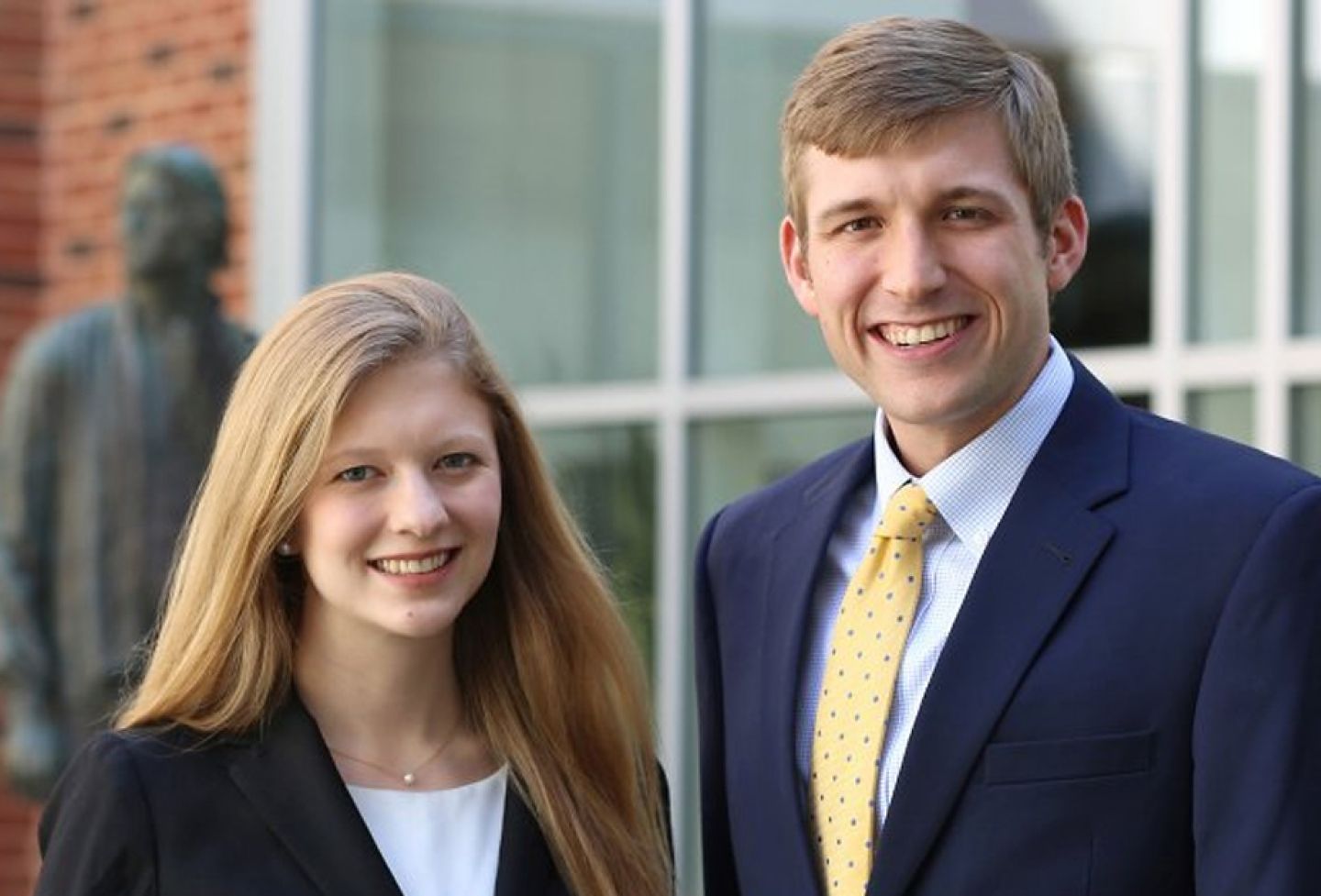 Megan Mers ’20 and Henry Dickman ’20 won the 91st William Minor Lile Moot Court Competition in October.