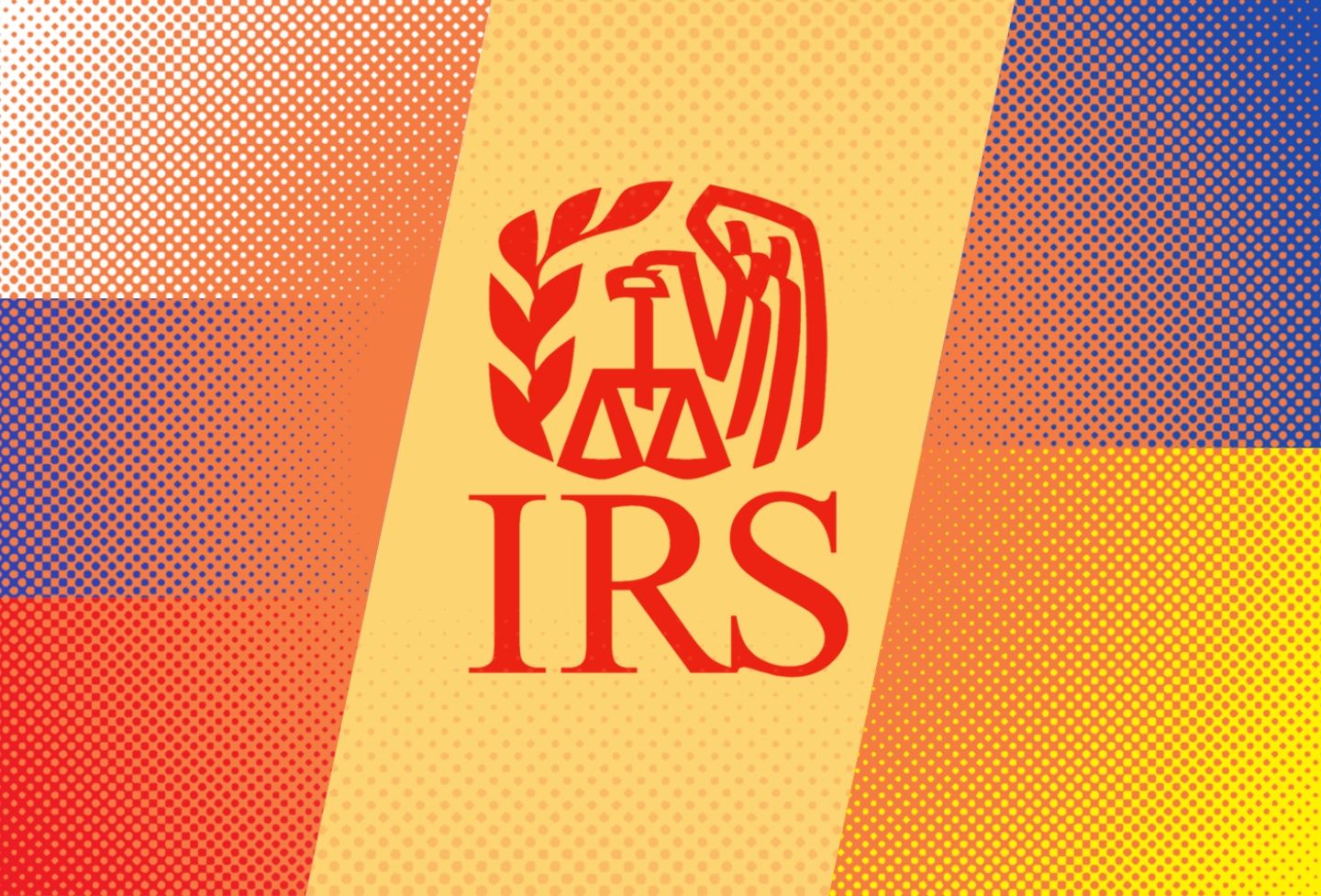 Flags and IRS logo
