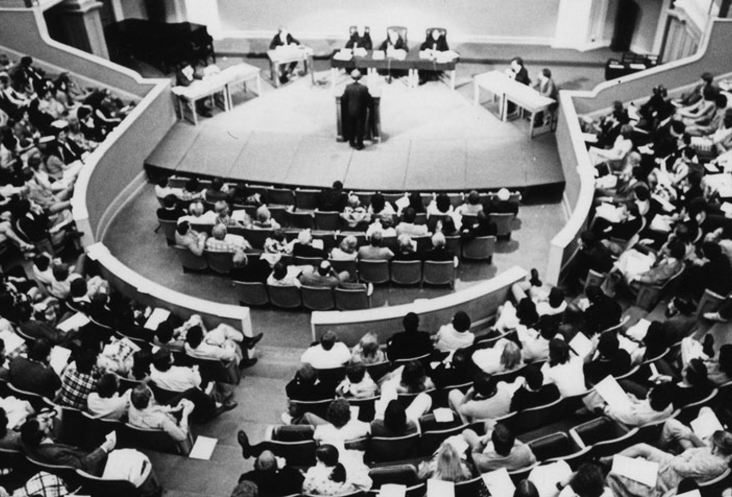 A view of Lile Moot Court, held in Old Cabell Hall