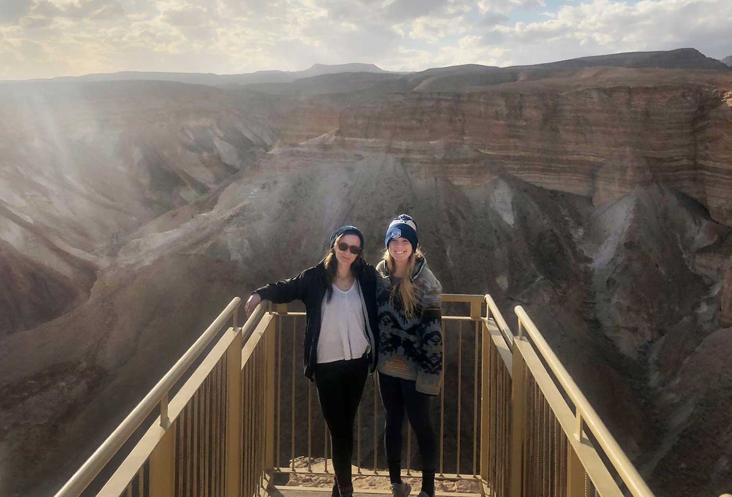 Sarah and Molly Houston hiking in Masada