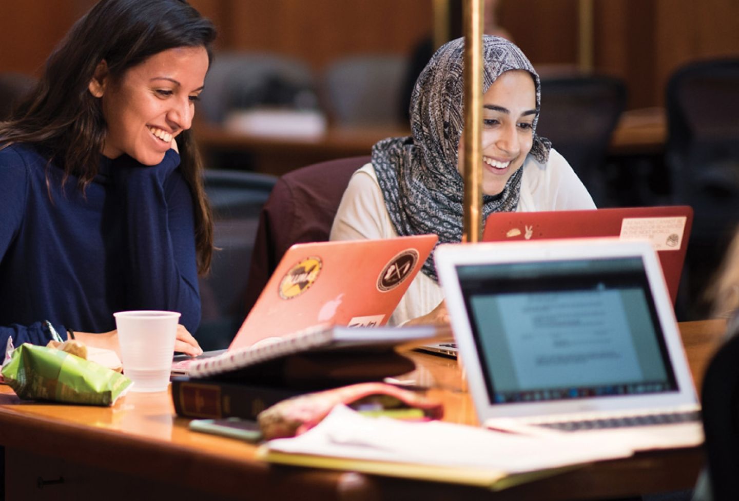 Students study in the Arthur J. Morris Law Library in 2018. 