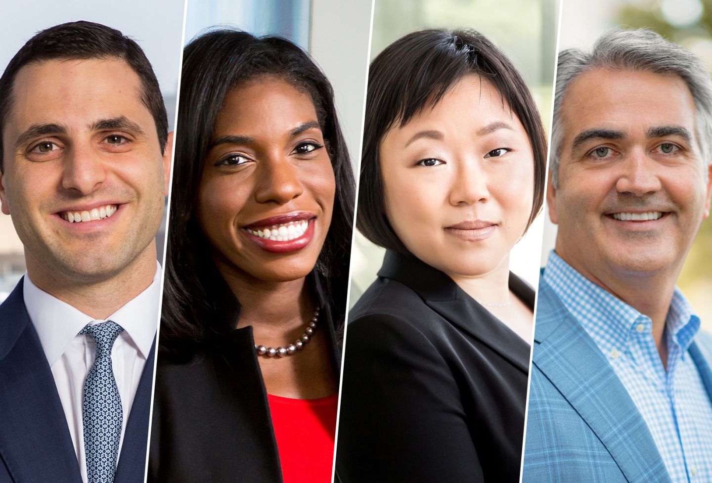 Jake Gutwilllig ’13, Ashaki Noni Holmes-Kidd ’08, Tanya S. Wang ’03 and Douglas Eckert ’93