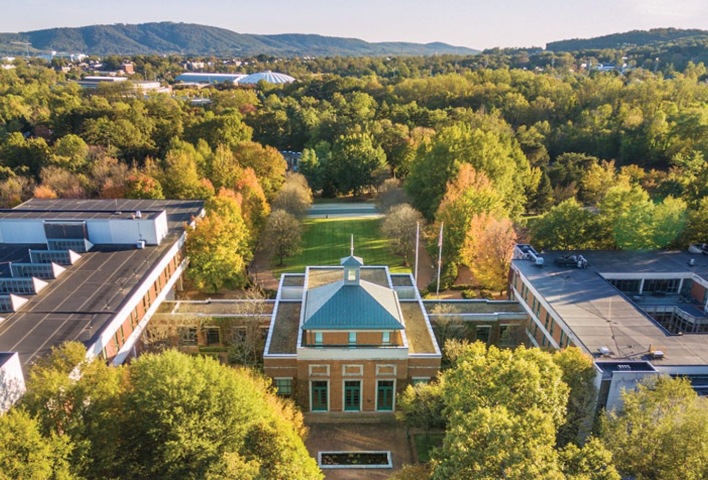 Aerial view of the law school