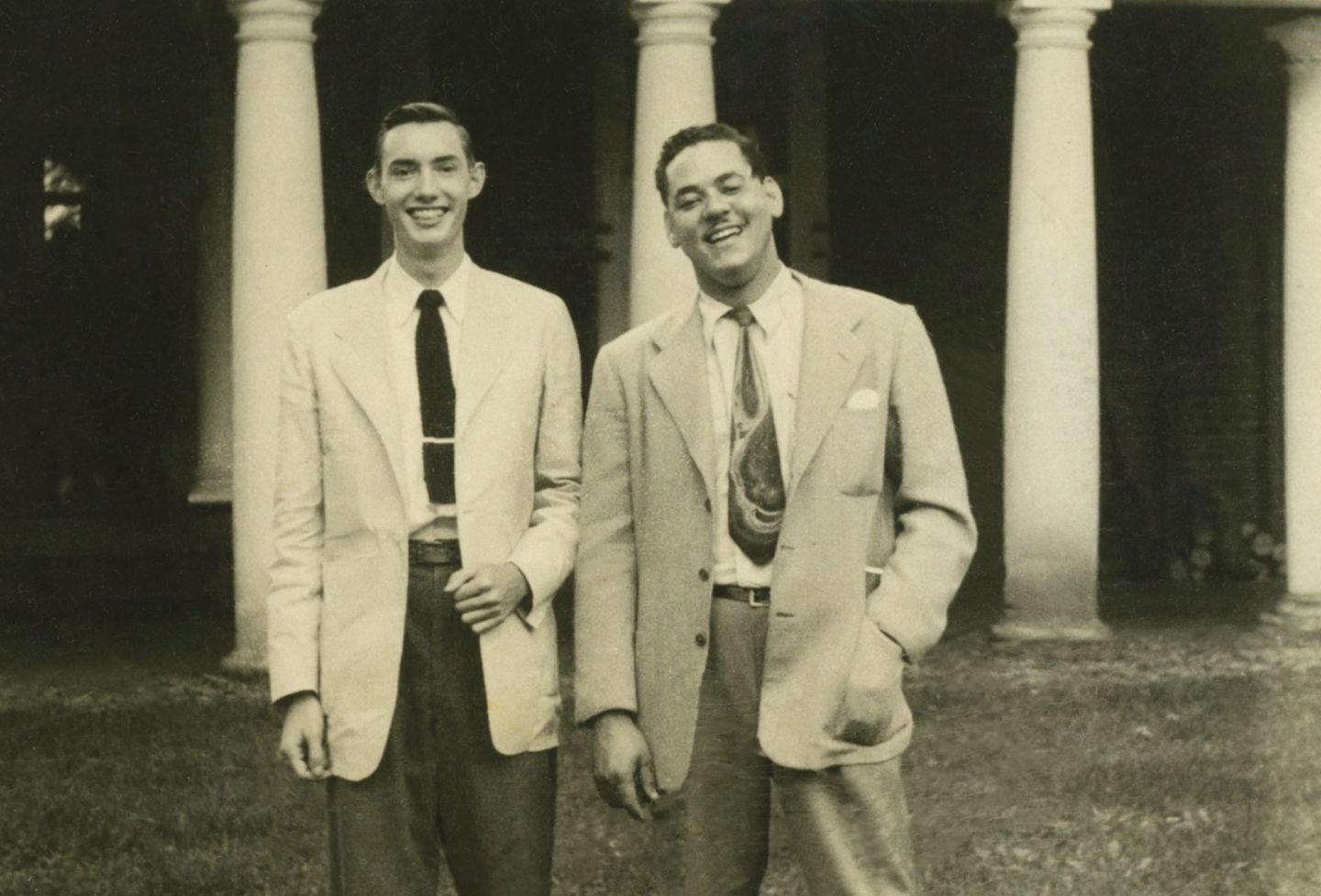 Gregory Swanson, right, on the University of Virginia Lawn