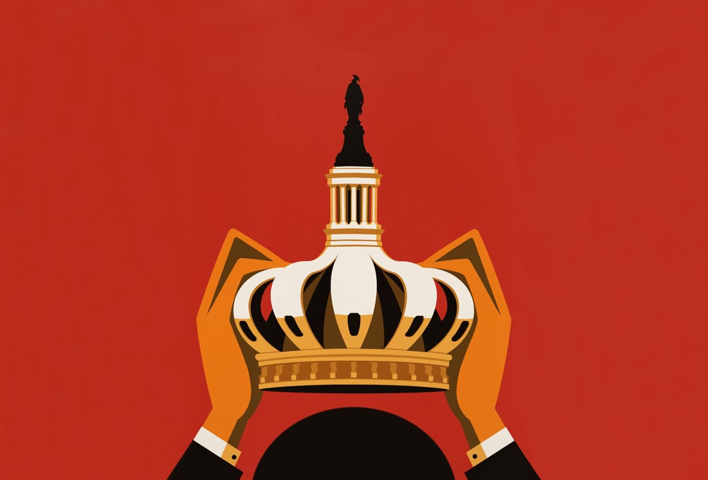 Illustration of a crown shaped like Capitol architecture