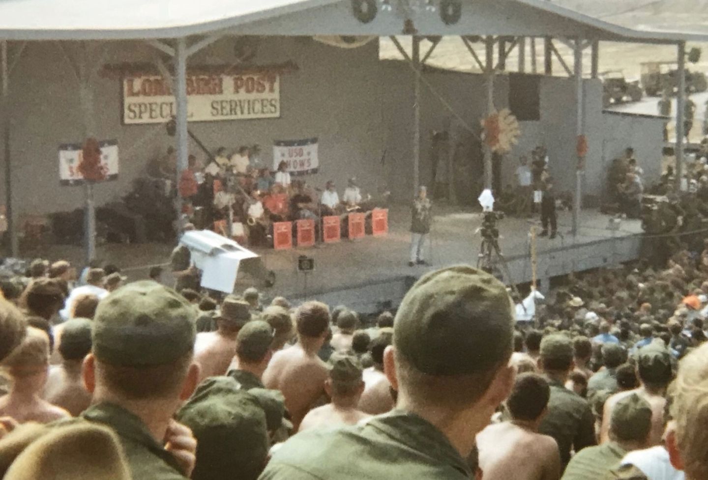 Vietnam soldiers watch Bob Hope