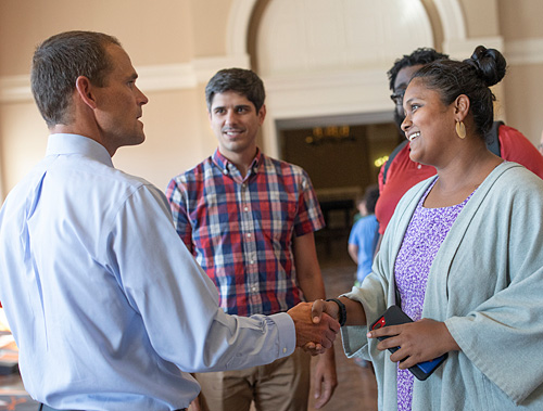 Ryan with students.