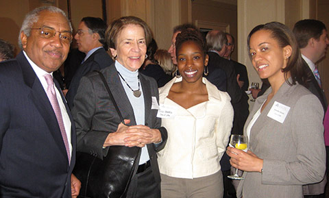 Al Carney ’74, Elizabeth Scott ’76, Gigi Parris ’06, and Jennifer Dacosta ’08.