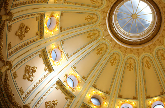 Inside the dome of the California State Capitol in Sacramento