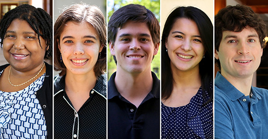 Cherice L. Lawson ’16, Kate Perino ’16, Alvin Williams ’17, Elizabeth Douglas ’17, and Justin Wilson ’16