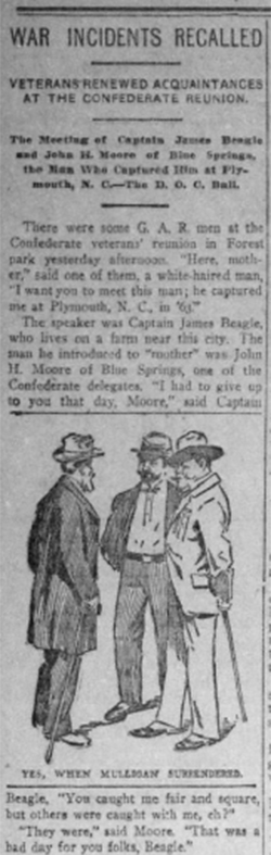 “War Incidents Recalled,” The Kansas City Times, October 4, 1905.