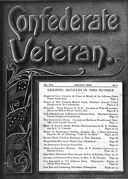 Confederate Veterans Vol 17 (1909), 88. 