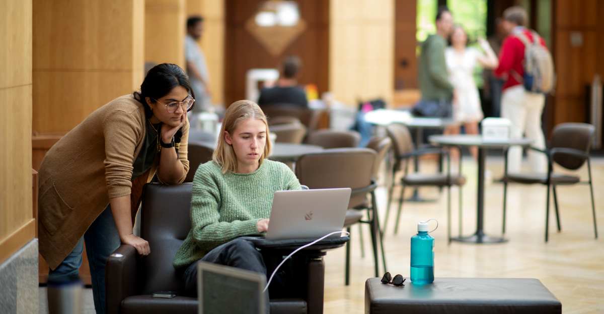 Students in Scott Commons