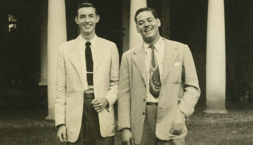 Gregory Swanson, left, and friend