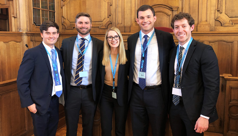 Griffin Peeples ’20, David Rubin ’19, Elizabeth Donald ’19, Benjamin Kramer ’19 and Colin Giuseppe Cox ’19