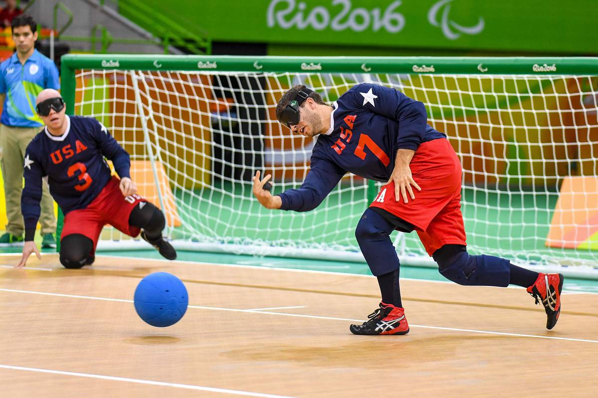 Matt Simpson and US Paralympics goalball team