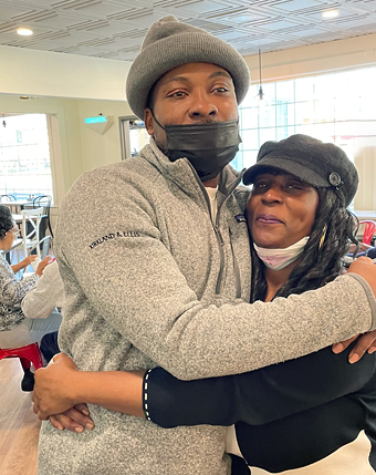 Lamar Barnes and his mother