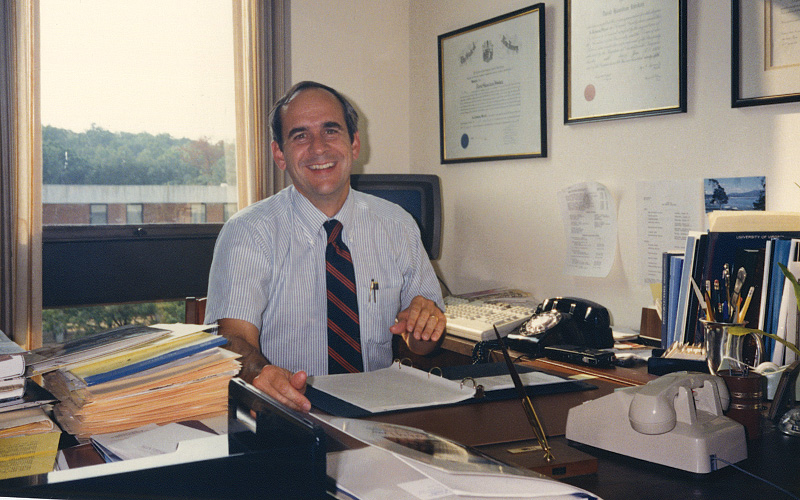 David Ibbeken sits at his desk