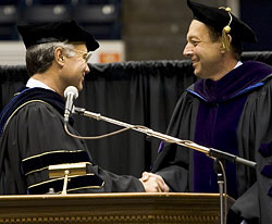 U.Va. President John Casteen with law professor Robert Scott