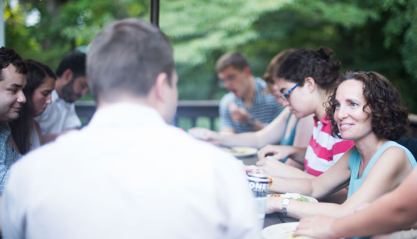 Risa Goluboff meets with students