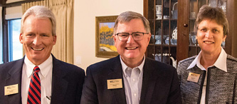 DAVID FLANIGAN ’88, ALEXANDER “WHIT” WHITAKER ’88, and NELL KING BIEGER ’87 