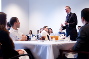 Mahoney meeting with students